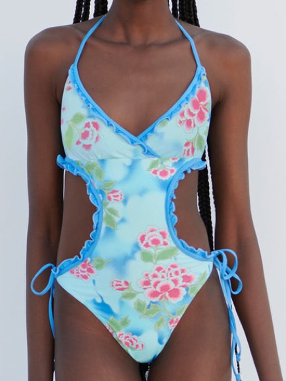 Frankie’s Bikinis Danielle Floral Monokini One Piece Swimsuit